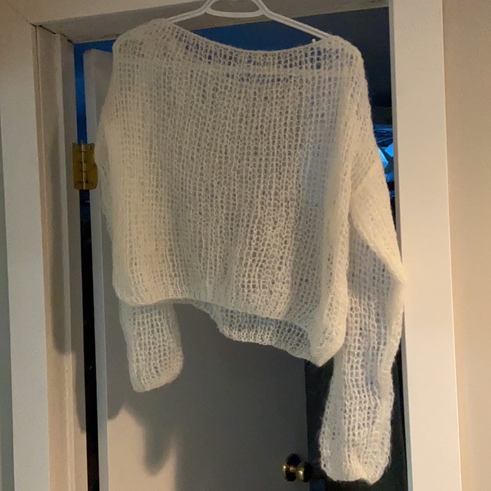 Hand knit wool ‘bridal’ sweater